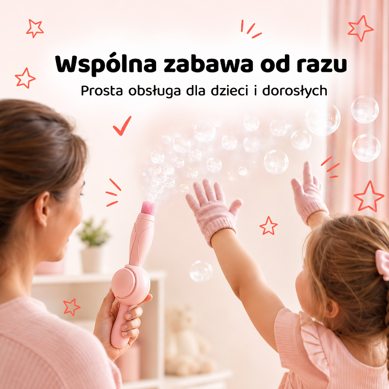 Zbliżenie na różdżkę tworzącą dymną bańkę